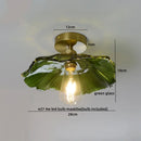 Axyaa Green Glass LED Ceiling Light Modern Home Decor Iron Copper Lampara Techo