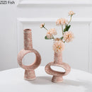 Axyaa Small Mouth Ceramic Vase: Artistic Flower Arrangement Hydroponic Ornament Decorative Flower Vase