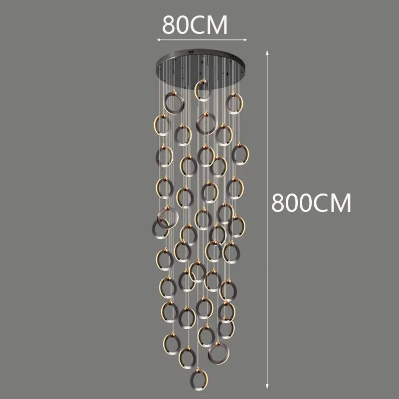 Axyaa Staircase Chandeliers: Modern LED Pendant Light Lamps for Living Room