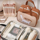 Axyaa Large Capacity Waterproof Makeup Bag with Cute Cartoon Cat Pattern
