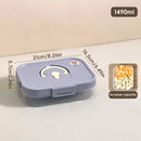 Axyaa Divided Bento Lunch Box - Transparent, Leak-proof, Microwave Safe