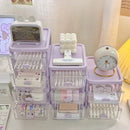 Axyaa Clear Plastic Desktop Organizer with Drawers for Office, School, and Makeup Storage
