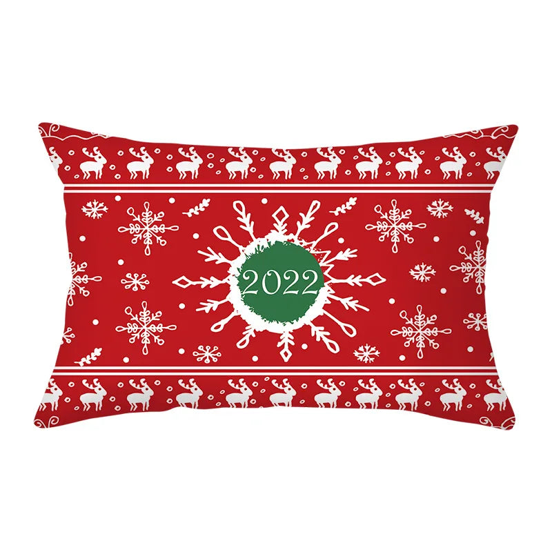 Axyaa Snowman Alphabet Print Pillowcase - Festive Rectangular Cushion Cover