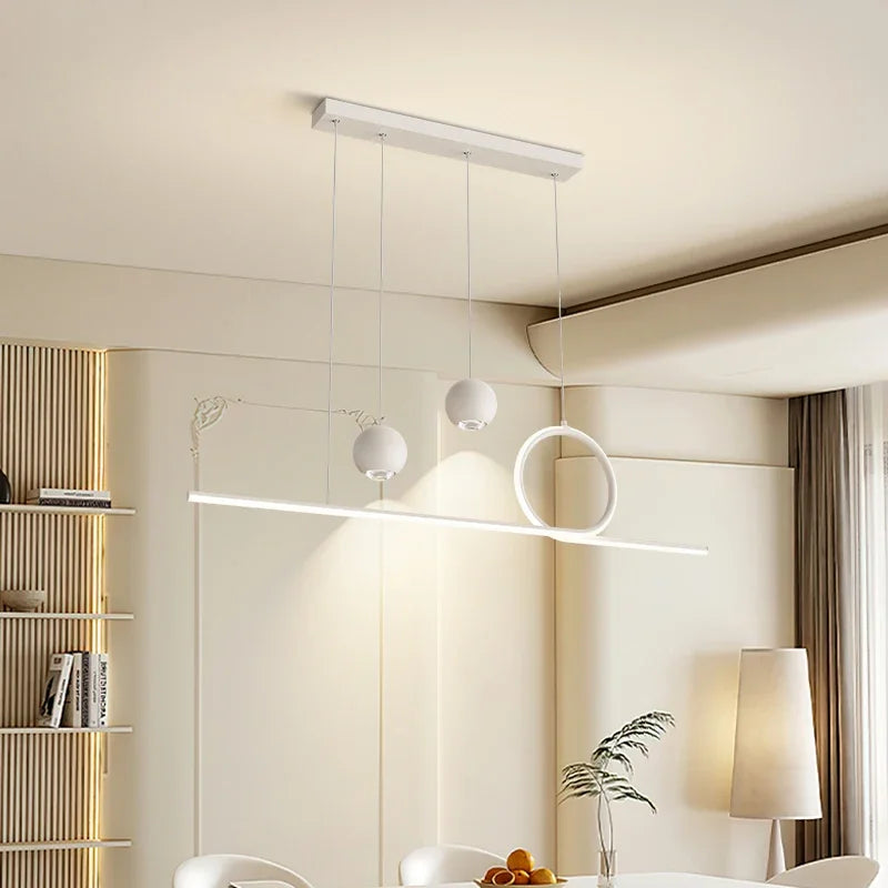 Axyaa Nordic Black/White 120cm LED Pendant Chandelier for Dining Room & Kitchen
