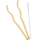 Axyaa Stainless Steel Wave Straws Set for Drinks and Cocktails