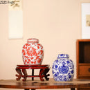 Axyaa Blue & White Porcelain Vase for Classical Room Decor