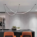 Axyaa Modern Curved Line Pendant Lights for Restaurant, Bar, Living Room- Long Strip Lamp