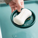 Axya Marbled Ceramic Soap Dish with Drain Holes for Bathroom Storage