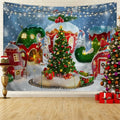 Axyaa Winter Snow Scene Christmas Tree Tapestry for Festive Living Room Decoration