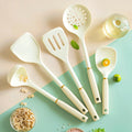Axyaa 5-Piece Silicone Kitchen Utensil Set White Non-Stick Cooking Tools