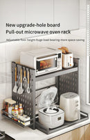 Axyaa Microwave Sliding Shelf Stand with Storage Rack for Home Organization