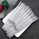 Axya Stainless Steel BBQ Skewers Set - 30 Pcs Flat Barbecue Forks Picnic Tool