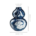 Axyaa Blue & White Porcelain Ceramic Vase - Chinese Retro Flower Pot & Arrangement Accessory