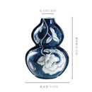 Axyaa Blue & White Porcelain Ceramic Vase - Chinese Retro Flower Pot & Arrangement Accessory