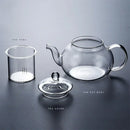 Axyaa Glass Teapot with Tea Strainer, Heat Resistant Kettle for Chinese Kung Fu Tea