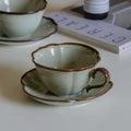 Axyaa Lace Shape Cup & Saucer Set, 240ml, Home Cafe & Office Teaware