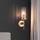 Axyaa Gold LED Candlestick Wall Sconce Europe Metal Glass Lighting Fixtures Decor