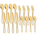 Axyaa Stainless Steel Cutlery Set - 16-Piece Hollow Handle Dinnerware Fork Knife Spoon