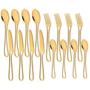 Axyaa Stainless Steel Cutlery Set - 16-Piece Hollow Handle Dinnerware Fork Knife Spoon