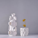 Axyaa Striped Ceramic Vase for Stylish Flower Arrangements
