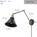 Axyaa Gold Black Metal Vintage Wall Light with Switch and E27 Bulb