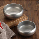 Axyaa Stainless Steel Double-Layer Bowl Set Snow Gray Tableware soups Sauces BBQ