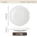 Axyaa Ceramic Relief Dessert Plate Fruit Bowl Kitchen Utensils