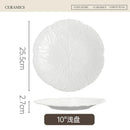 Axyaa Ceramic Relief Dessert Plate Fruit Salad Bowl Kitchen Utensils