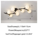 Axyaa Modern Glass LED Ceiling Lights Gold/Black Metal Lamps for Home Decor
