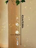 Axyaa Boho Crystal Sun Catcher Hanging Ornaments with Gold Chain - Window Wall Garden Decor