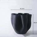 Axyaa Open Fold Edge Ceramic Vase, Abstract Porcelain Flower Pot, Home Decor Crafting