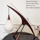 Axyaa Black Walnut Mantis Desk Lamp Retro Solid Wood Bedroom Lighting