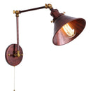 Axyaa Vintage Iron LED Wall Lamp with Pull Chain Switch