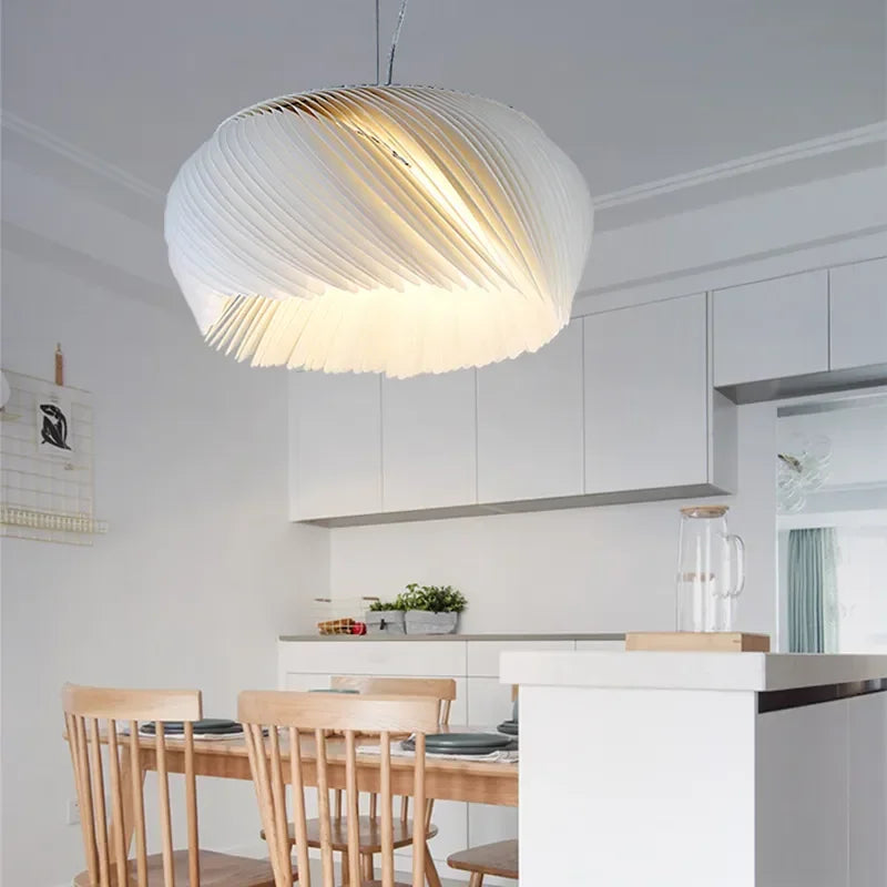 Axyaa LED Parchment Ceiling Pendant Light for Living Room, White Paper Hanging Lamp