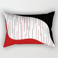 Axyaa Patchwork Stripe Polyester Cushion Cover, Classic Black Red Series, Geometric Design