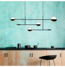 Axyaa Geometric Line Iron Pendant Lamp for Living Room, Bedroom, Study, and Dining Area