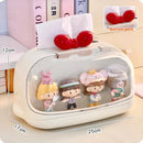 Axyaa Kawaii Tissue Box Holder Display Box Organizer Dolls Desktop Ornament