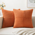 Axyaa Corduroy Boho Patchwork Pillow Cover