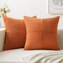 Axyaa Corduroy Boho Patchwork Pillow Cover