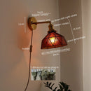 Axyaa Vintage Copper Glass Wall Sconce Indoor Bedside Light Fixture