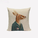 Axyaa Cute Animal Linen Cushion Cover 45*45cm for Child Sofa Home deco