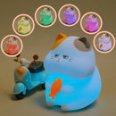 Axyaa Silicone Cat Night Light Lamp - Rechargeable Touch Patting Fun Decor