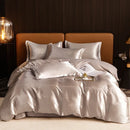 Axyaa Luxury Jacquard Bedding Set - European Style Satin Duvet Cover for Double Bed