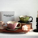 Axyaa Handmade Tulip Ceramic Coffee Cup and Plate Set - Niche Design