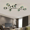Axyaa Nordic LED Glass Chandelier: Modern Living Room Kitchen Pendant Lamp