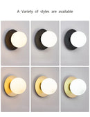 Round Glass Modern Wall Sconce Lamp for Living Room Bedroom by Axyaa