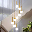 Axyaa LED Ring Stairs Pendant Light Chandelier for Living Room Dining Room Lighting