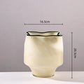 Axyaa Black Pleated Glass Vase for Elegant Flower Arrangement