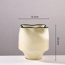 Axyaa Black Pleated Glass Vase for Elegant Flower Arrangement