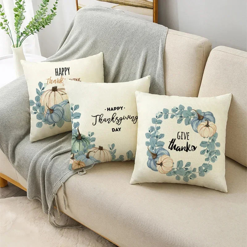 Big Blue Pumpkin Bike White Pillowcase Set for Home Decor - Axyaa